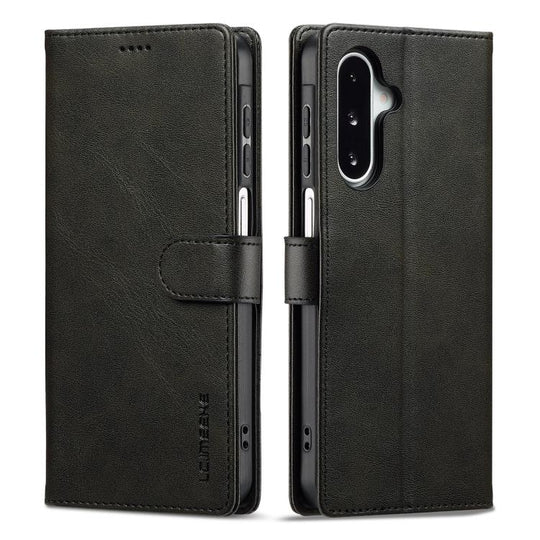 For Samsung Galaxy A17 5G LC.IMEEKE Calf Texture Leather Phone Case(Black)