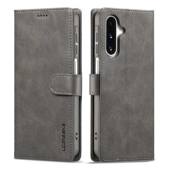 For Samsung Galaxy A17 5G LC.IMEEKE Calf Texture Leather Phone Case(Grey)