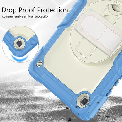 For Samsung Galaxy Tab A7 Lite T220 Silicone Hybrid PC Tablet Case with Shoulder Strap(Beige + Cyan-blue) - Tab A7 Lite T220 / T225 by buy2fix | Online Shopping UK | buy2fix