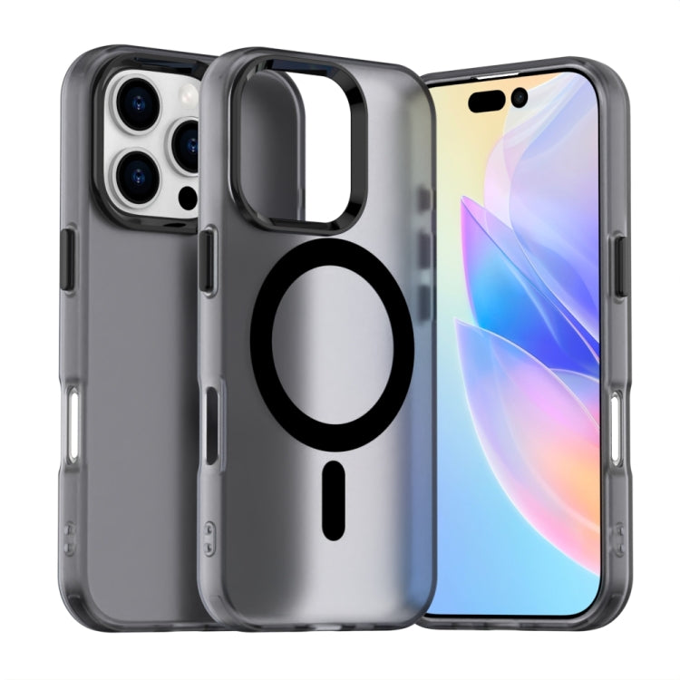 For iPhone 16 Pro Max Candy Magsafe PC Hybrid TPU Phone Case(Black) by buy2fix