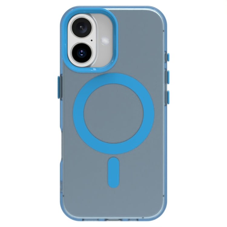 For iPhone 16 Plus Candy Magsafe PC Hybrid TPU Phone Case(Blue) by buy2fix
