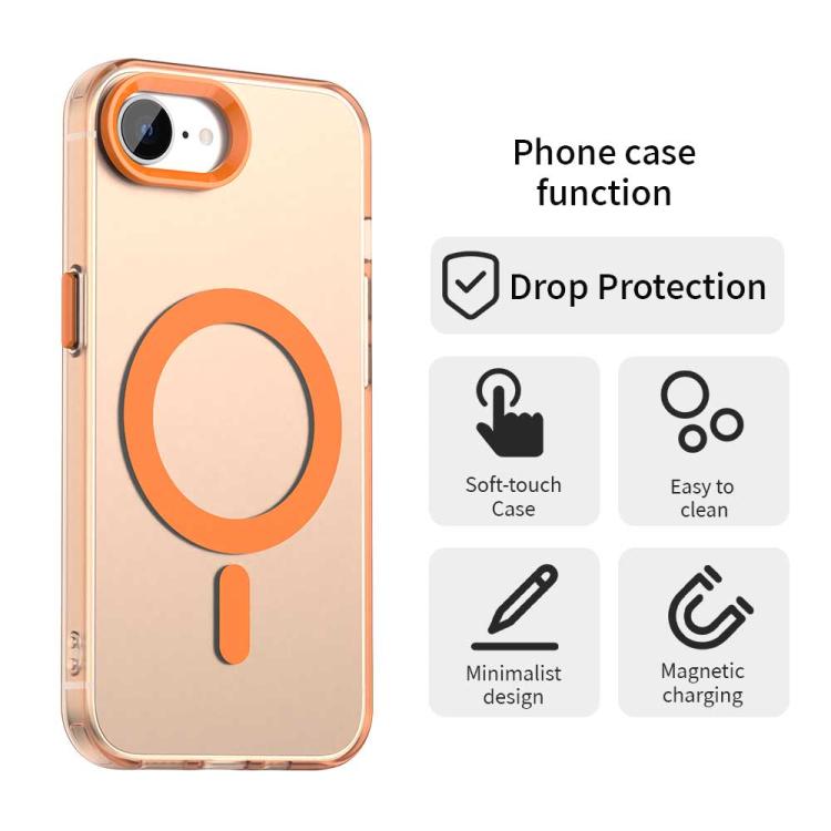 For iPhone 16e Candy Magsafe PC Hybrid TPU Phone Case(Orange) - iPhone 16e Cases by buy2fix | Online Shopping UK | buy2fix