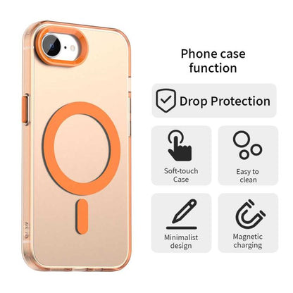For iPhone 16e Candy Magsafe PC Hybrid TPU Phone Case(Orange) - iPhone 16e Cases by buy2fix | Online Shopping UK | buy2fix