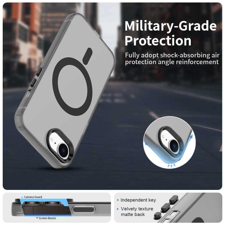 For iPhone 16e Candy Magsafe PC Hybrid TPU Phone Case(Black) - iPhone 16e Cases by buy2fix | Online Shopping UK | buy2fix