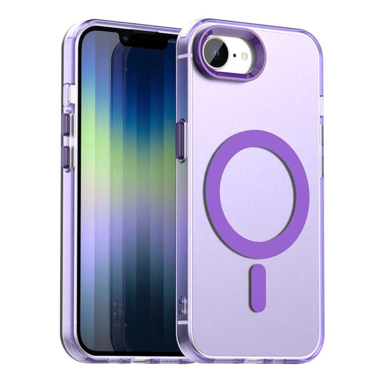 For iPhone 16e Candy Magsafe PC Hybrid TPU Phone Case(Purple) - iPhone 16e Cases by buy2fix | Online Shopping UK | buy2fix