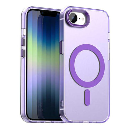 For iPhone 16e Candy Magsafe PC Hybrid TPU Phone Case(Purple) - iPhone 16e Cases by buy2fix | Online Shopping UK | buy2fix