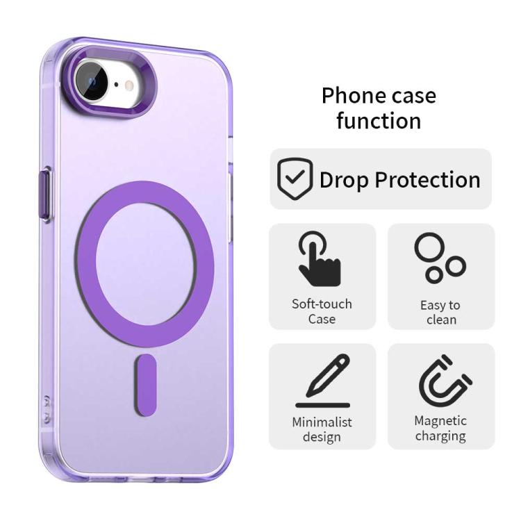 For iPhone 16e Candy Magsafe PC Hybrid TPU Phone Case(Purple) - iPhone 16e Cases by buy2fix | Online Shopping UK | buy2fix