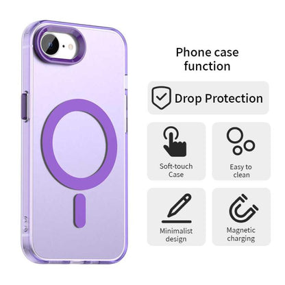 For iPhone 16e Candy Magsafe PC Hybrid TPU Phone Case(Purple) - iPhone 16e Cases by buy2fix | Online Shopping UK | buy2fix