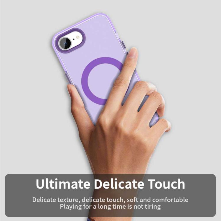 For iPhone 16e Candy Magsafe PC Hybrid TPU Phone Case(Purple) - iPhone 16e Cases by buy2fix | Online Shopping UK | buy2fix