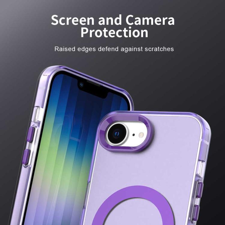 For iPhone 16e Candy Magsafe PC Hybrid TPU Phone Case(Purple) - iPhone 16e Cases by buy2fix | Online Shopping UK | buy2fix