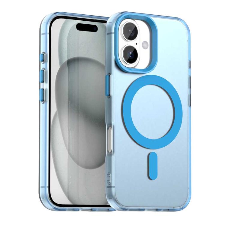 For iPhone 17 Candy Magsafe PC Hybrid TPU Phone Case(Blue) - iPhone 17 Cases by buy2fix | Online Shopping UK | buy2fix