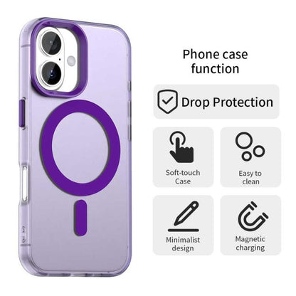 For iPhone 17 Candy Magsafe PC Hybrid TPU Phone Case(Purple) - iPhone 17 Cases by buy2fix | Online Shopping UK | buy2fix