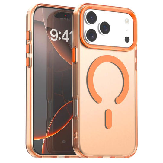 For iPhone 17 Pro Max C-type Candy Magsafe PC Hybrid TPU Phone Case(Orange)