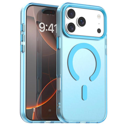 For iPhone 18 Pro C-type Candy Magsafe PC Hybrid TPU Phone Case(Blue)