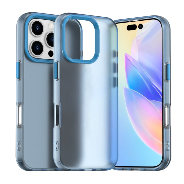 For iPhone 16 Pro Max Candy PC Hybrid TPU Shockproof Phone Case(Blue) by buy2fix