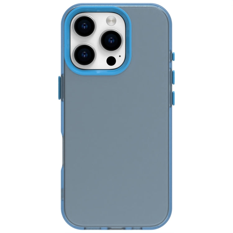 For iPhone 16 Pro Max Candy PC Hybrid TPU Shockproof Phone Case(Blue) by buy2fix