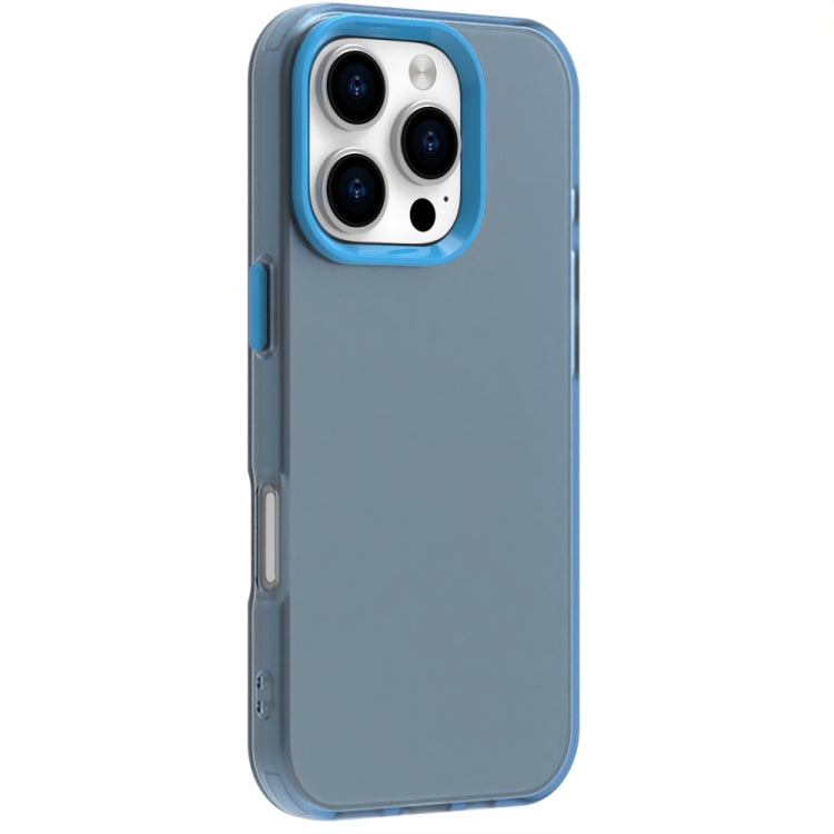 For iPhone 16 Pro Max Candy PC Hybrid TPU Shockproof Phone Case(Blue) by buy2fix
