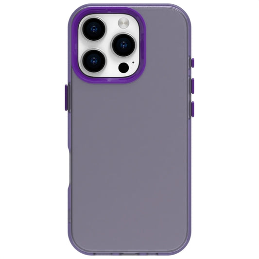 For iPhone 16 Pro Candy PC Hybrid TPU Shockproof Phone Case(Purple) by buy2fix