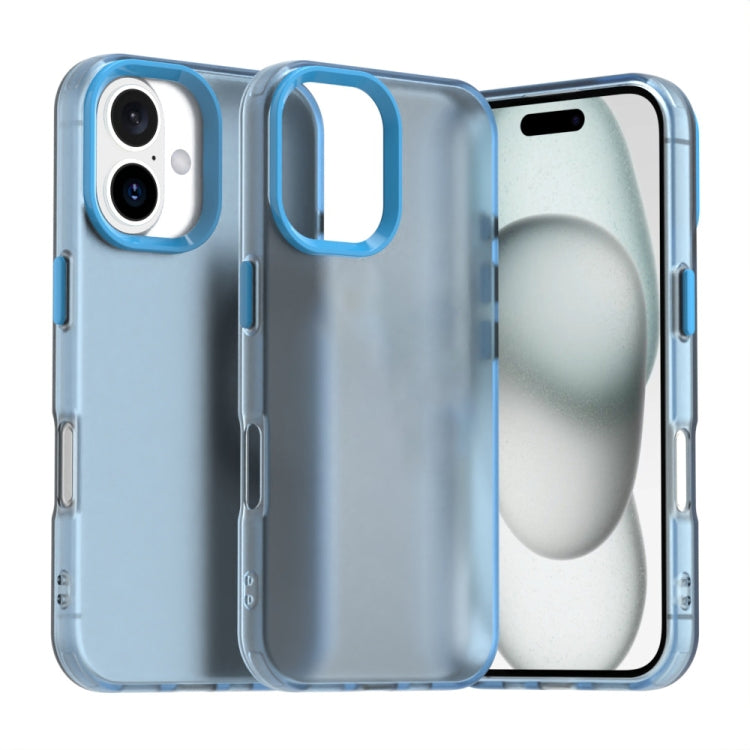 For iPhone 16 Plus Candy PC Hybrid TPU Shockproof Phone Case(Blue) by buy2fix