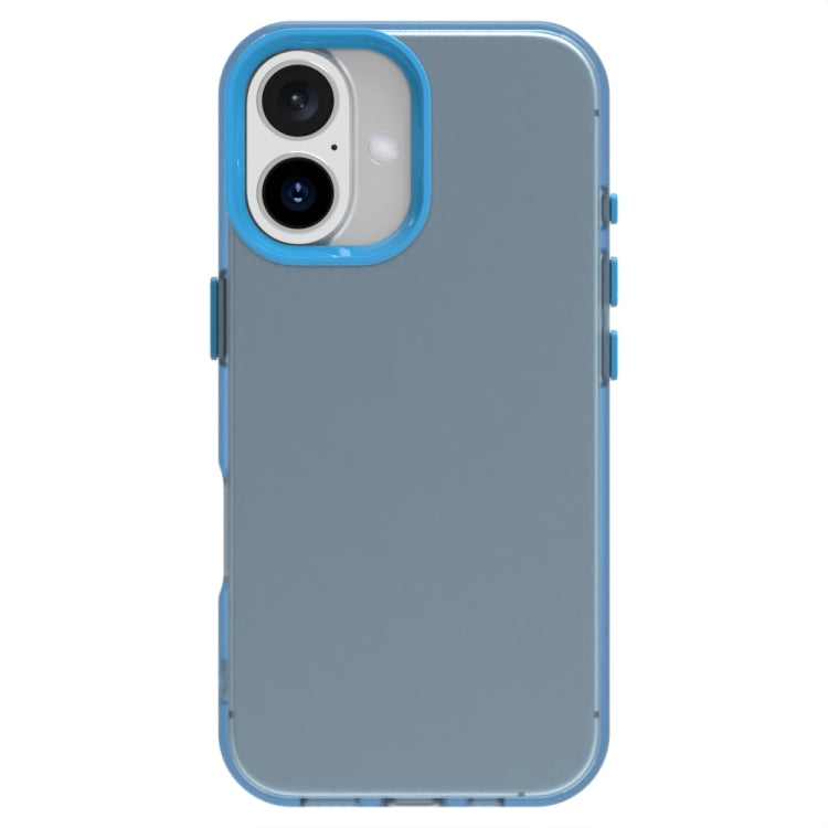 For iPhone 16 Plus Candy PC Hybrid TPU Shockproof Phone Case(Blue) by buy2fix