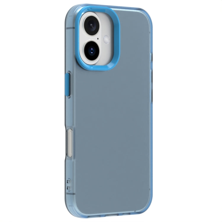 For iPhone 16 Plus Candy PC Hybrid TPU Shockproof Phone Case(Blue) by buy2fix