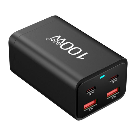 2A2C-100W GaN Pro 100W USB x 2, USB-C / Type-C x 2 Fast Charger, Plug Type:AU Plug(Black) - Multifunction Charger by buy2fix | Online Shopping UK | buy2fix