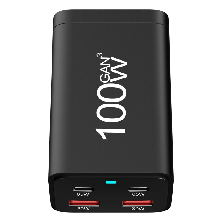 2A2C-100W GaN Pro 100W USB x 2, USB-C / Type-C x 2 Fast Charger, Plug Type:EU Plug(Black) - Multifunction Charger by buy2fix | Online Shopping UK | buy2fix