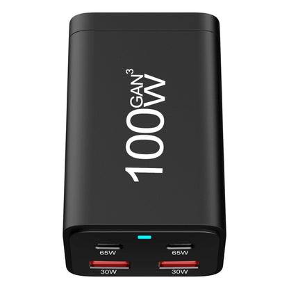 2A2C-100W GaN Pro 100W USB x 2, USB-C / Type-C x 2 Fast Charger, Plug Type:EU Plug(Black) - Multifunction Charger by buy2fix | Online Shopping UK | buy2fix