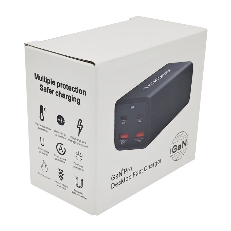 2A2C-100W GaN Pro 100W USB x 2, USB-C / Type-C x 2 Fast Charger, Plug Type:EU Plug(Black) - Multifunction Charger by buy2fix | Online Shopping UK | buy2fix