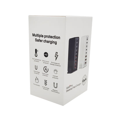 YMS-858 GaN 240W USB x 4, USB-C / Type-C x 4 Fast Charger, Plug Type:UK Plug(Black) - Multifunction Charger by buy2fix | Online Shopping UK | buy2fix