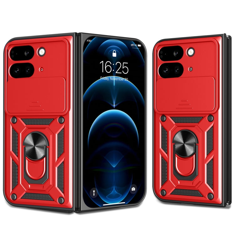 For Google Pixel 9 Pro Fold Sliding Camera Cover Design TPU+PC Phone Case(Red) by buy2fix