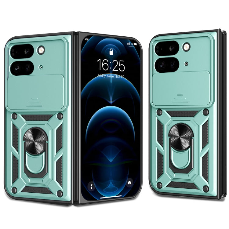 For Google Pixel 9 Pro Fold Sliding Camera Cover Design TPU+PC Phone Case(Green) by buy2fix