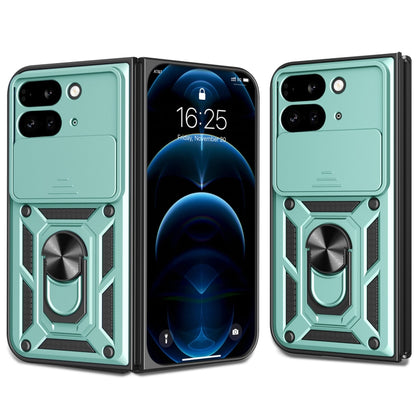 For Google Pixel 9 Pro Fold Sliding Camera Cover Design TPU+PC Phone Case(Green) by buy2fix