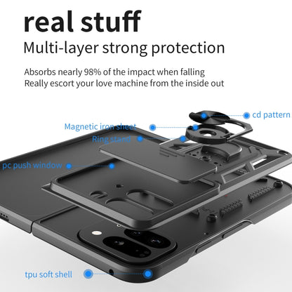 For Google Pixel 9 Pro Fold Sliding Camera Cover Design TPU+PC Phone Case(Green) by buy2fix