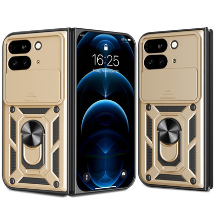 For Google Pixel 9 Pro Fold Sliding Camera Cover Design TPU+PC Phone Case(Gold) by buy2fix
