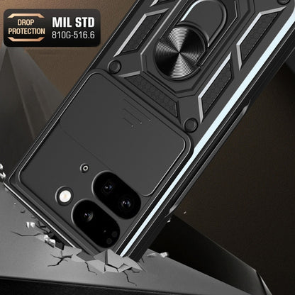 For Google Pixel 9 Pro Fold Sliding Camera Cover Design TPU+PC Phone Case(Rose Gold) by buy2fix