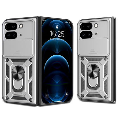 For Google Pixel 9 Pro Fold Sliding Camera Cover Design TPU+PC Phone Case(Silver) by buy2fix