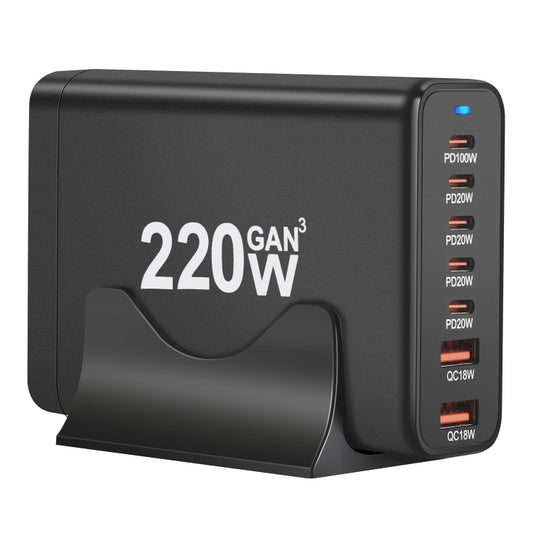 5C2A-220W GaN 220W USB x 2, USB-C / Type-C x 5 Fast Charger, Plug Type:EU Plug(White) - Multifunction Charger by buy2fix | Online Shopping UK | buy2fix