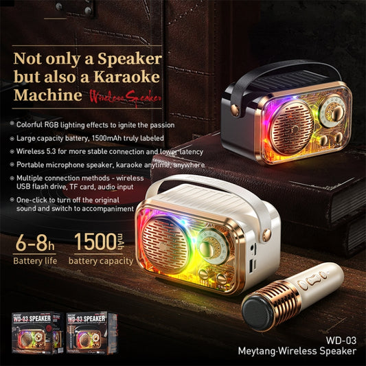 WEKOME WD-03 Meytang Karaoke Wireless Bluetooth Speaker(Black) - Desktop Speaker by WK | Online Shopping UK | buy2fix