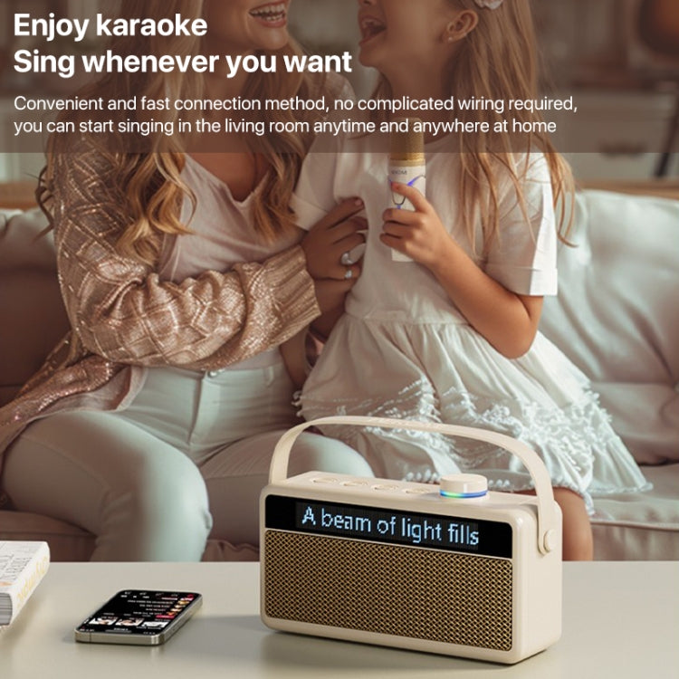 WEKOME Beluga 17 Lyrixing Lyrics Display Wireless Bluetooth Speaker(Creamy White) - Desktop Speaker by WK | Online Shopping UK | buy2fix