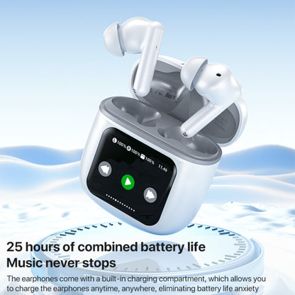 WEKOME Beluga S12 Audyhle ENC Noise Reduction Wireless Earphones with Smart Color Screen(Black) - Bluetooth Earphone by WK | Online Shopping UK | buy2fix