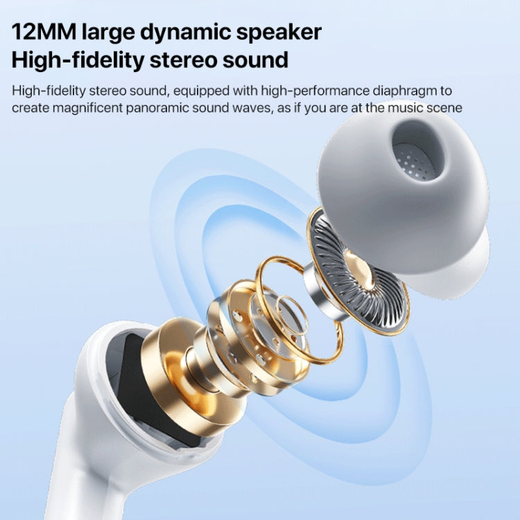 WEKOME Beluga S12 Audyhle ENC Noise Reduction Wireless Earphones with Smart Color Screen(White) - Bluetooth Earphone by WK | Online Shopping UK | buy2fix