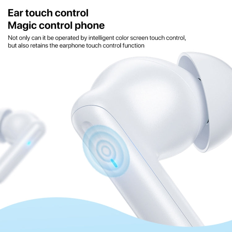 WEKOME Beluga S12 Audyhle ENC Noise Reduction Wireless Earphones with Smart Color Screen(White) - Bluetooth Earphone by WK | Online Shopping UK | buy2fix