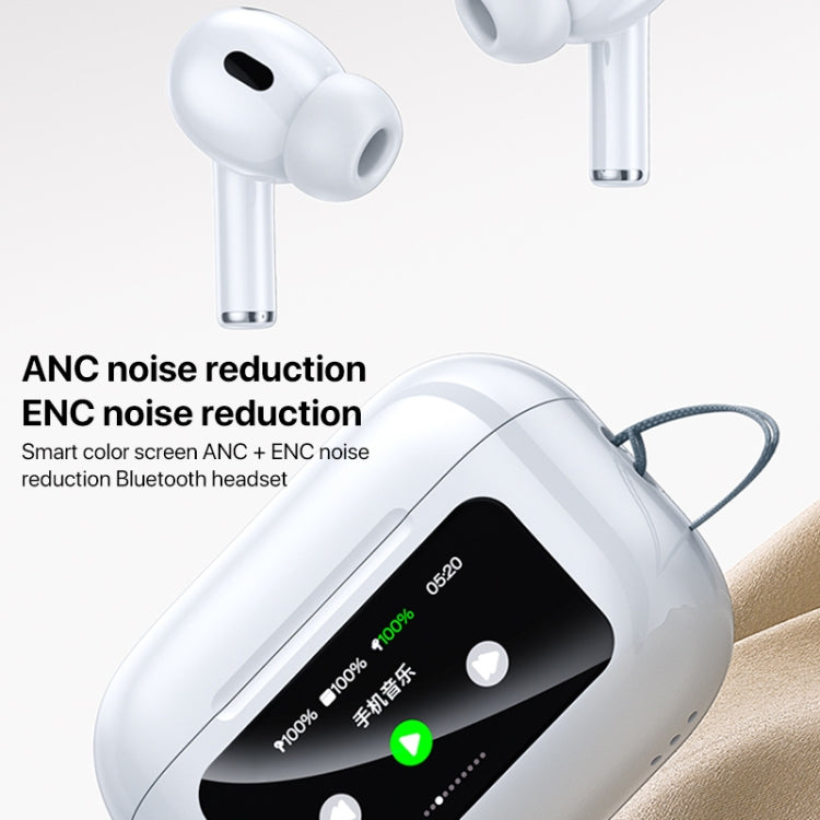 WEKOME WS-05 Chiscope Smart Color Screen Noise Reduction Wireless Bluetooth Earphones(White) - Bluetooth Earphone by WK | Online Shopping UK | buy2fix