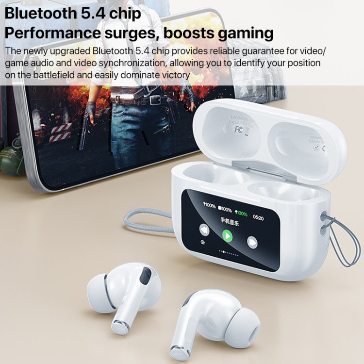 WEKOME WS-05 Chiscope Smart Color Screen Noise Reduction Wireless Bluetooth Earphones(White) - Bluetooth Earphone by WK | Online Shopping UK | buy2fix