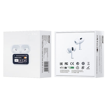WEKOME WS-05 Chiscope Smart Color Screen Noise Reduction Wireless Bluetooth Earphones(White) - Bluetooth Earphone by WK | Online Shopping UK | buy2fix