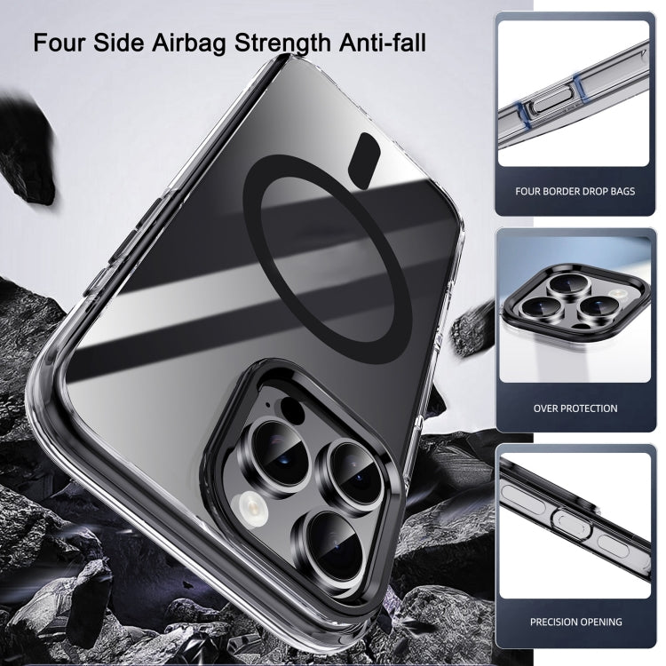 For iPhone 16 Airbag PC Hybrid TPU Magsafe Phone Case(Clear Blue) by buy2fix