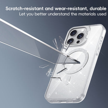 For iPhone 16 Pro Shiny Shield MagSafe Lens Holder Phone Case(Pink) by buy2fix