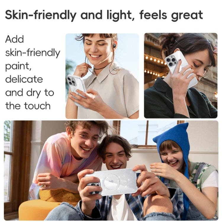 For iPhone 16 Pro Shiny Shield MagSafe Lens Holder Phone Case(Black) by buy2fix