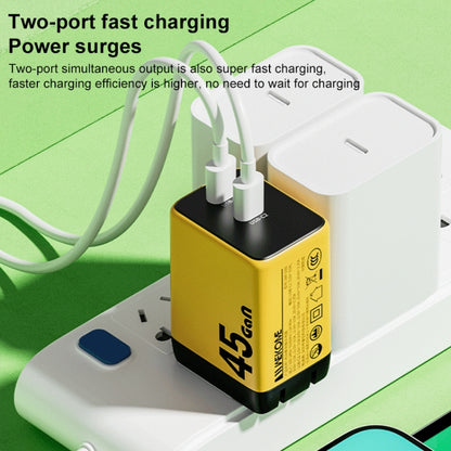 WK WP-U33 45W USB-C / Type-Cx2 GaN Fast Charger, Plug Type:EU Plug(Green) - USB Charger by WK | Online Shopping UK | buy2fix